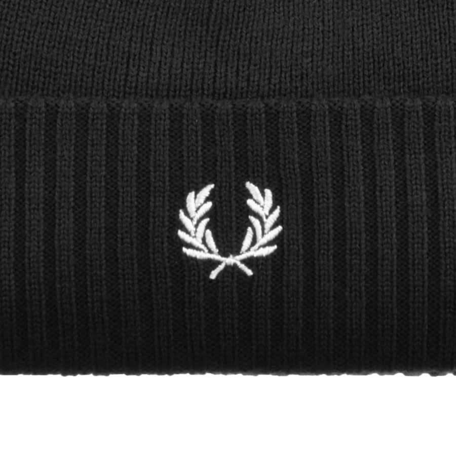 Alternative Image for ProductFred Perry Roll Up Ribbed Beanie Hat Black3